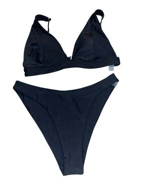 Classic Black Triangle Bikini Set - Women's Swimming